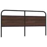 Replace Headboard Brown Oak 200 cm Steel and Engineered Wood 4100345