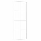 Sliding Door ESG Glass and Aluminium 76x205 cm White 151668