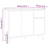 Sideboard White and Sonoma Oak 90x30x72 cm Engineered Wood 326818