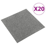 Carpet Floor Tiles 20 pcs 5 m 50x50 cm Grey 147311