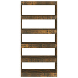 Book Cabinet/Room Divider Smoked Oak 80x30x166 cm Engineered Wood 813623