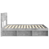 Bed Frame with Storage and Headboard Concrete Grey 160 x 200 cm 3414190