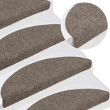 Stair Mats Self-adhesive 15 pcs 65x21x4 cm Beige Half Round Large 322355