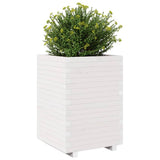 Garden Planter White 50x50x72.5 cm Solid Wood Pine 3282575