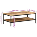 Coffee Table 100x50x35 cm Solid Rough Wood Mango 374069