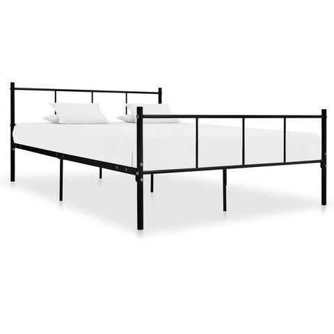 Bed Frame without Mattress Black Metal 140x200 cm 284639