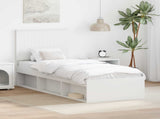 Bed Frame with Headboard White 75 x 190 cm Solid Pine Wood 3411073