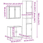 ZNTS 3 Piece Bathroom Furniture Set Black Engineered Wood 3301065