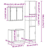ZNTS 3 Piece Bathroom Furniture Set Black Engineered Wood 3301065