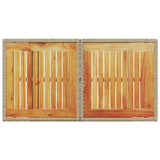 Garden Table Beige 100x55x73 cm Poly Rattan and Acacia Wood 366065