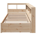 Bookcase Bed without Mattress 75x190 cm Solid Wood Pine 3324368