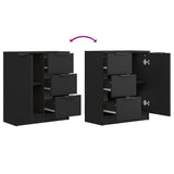 Sideboards 2 pcs Black 60x30x70 cm Engineered Wood 3115789