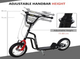 Stunt Scooter, Kids Scooter, 12'' Rubber Tyre Kick Scooter with Adjustable Handlebar, Dual Brakes, T3398P348460