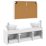 Bathroom Furniture Set 4 pcs White Engineered Wood and Glass 3406943
