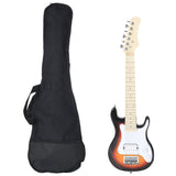 Electric Guitar for Kids with Bag Brown and White 3/4 30" 70195