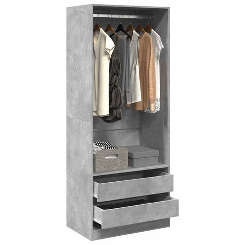 Wardrobe Concrete Grey 80x50x200 cm Engineered Wood 3307750