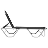 Sun Lounger Black and silver Aluminium, Textilene Standard 310525
