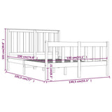 Bed Frame without Mattress Solid Wood Double 3103883