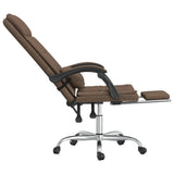 Massage Reclining Office Chair Brown Fabric 349704