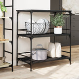 Kitchen Trolley Black 100.5x50x105 cm Engineered Wood 842331