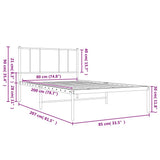 Metal Bed Frame without Mattress with Headboard Black 80x200cm 352471
