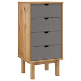 Drawer Cabinet OTTA Brown&Grey 45x39x90cm Solid Wood Pine 348580