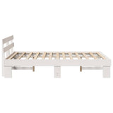 Bed Frame with Headboard White 150 x 200 cm Solid Pine Wood 872438