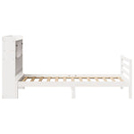 ZNTS Bookcase Bed without Mattress White 90x200 cm Solid Wood Pine 3321933