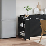 Cabinet with Wheels Black 60x22x79 cm Engineered Wood 840416