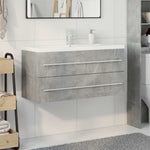 ZNTS 2 Piece Bathroom Furniture Set Concrete Grey Engineered Wood 3324922
