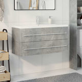ZNTS 2 Piece Bathroom Furniture Set Concrete Grey Engineered Wood 3324922