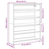 Shoe Rack Grey Sonoma 80x25x100 cm Engineered Wood 859901