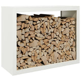 Firewood Rack White 100x40x80 cm Steel 850976