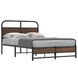 Bed Frame without Mattress 135x190 cm Brown Oak Engineered Wood 4100481