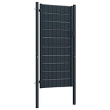 Fence Gate PVC and Steel 100x124 cm Anthracite 145234