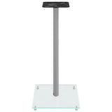 Speaker Stands 2 pcs Silver Tempered Glass 1 Pillar Design 51815