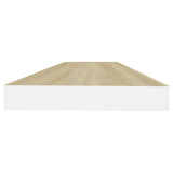 Floating Wall Shelves 4 pcs Oak and White 80x23.5x3.8 cm MDF 326581