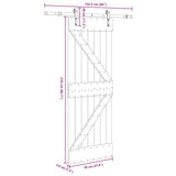 Sliding Door with Hardware Set 70x210 cm Solid Wood Pine 3332640