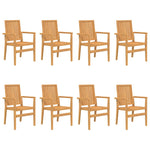 Stackable Garden Chairs 8 pcs 56.5x57.5x91 cm Solid Wood Teak 3157903