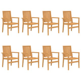 Stackable Garden Chairs 8 pcs 56.5x57.5x91 cm Solid Wood Teak 3157903