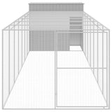 Dog House with Run Light Grey 214x865x181 cm Galvanised Steel 3189140