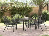 Garden Dining Set 5 pcs Black Poly Rattan 3380842
