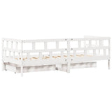 Daybed with Drawers without Mattress White 90x190 cm Single Solid Wood 3302088