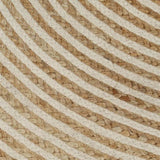 Handmade Rug Jute with Spiral Design White 120 cm 133717