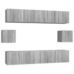 ZNTS 6 Piece TV Cabinet Set Grey Sonoma Engineered Wood 3114364