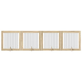 Dog Gate with Stands 4 pcs Sonoma Oak 100 x 100 cm 892032