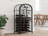 Wine Rack for 41 Bottles Black 45x36x120 cm Wrought Iron 358370