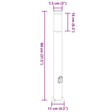 Bollard Lights with Outlet 3pcs 80 cm Stainless Steel IP44 4006014