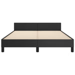 ZNTS Bed Frame without Mattress Black 180x200cm Super King Faux Leather 349900