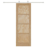 Sliding Door Natural and White 73.5 x 211 cm Solid Pine Wood 3445477